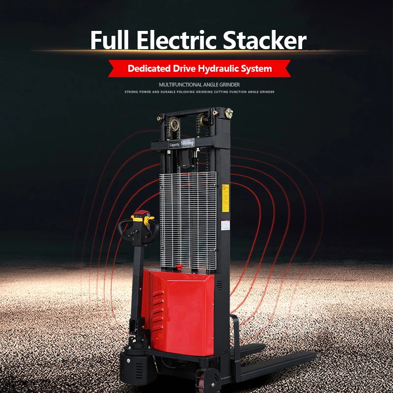 Self-loading Full Automatic Pallet Small Boom All Terrain Electric Stacker Forklift