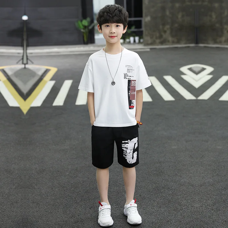 Boys Clothing Sets Summer Casual Outfit T-shirt + Pants Boys Clothes Children Clothing Suit Kids Tracksuit Teen 6 8 9 10 12 Year