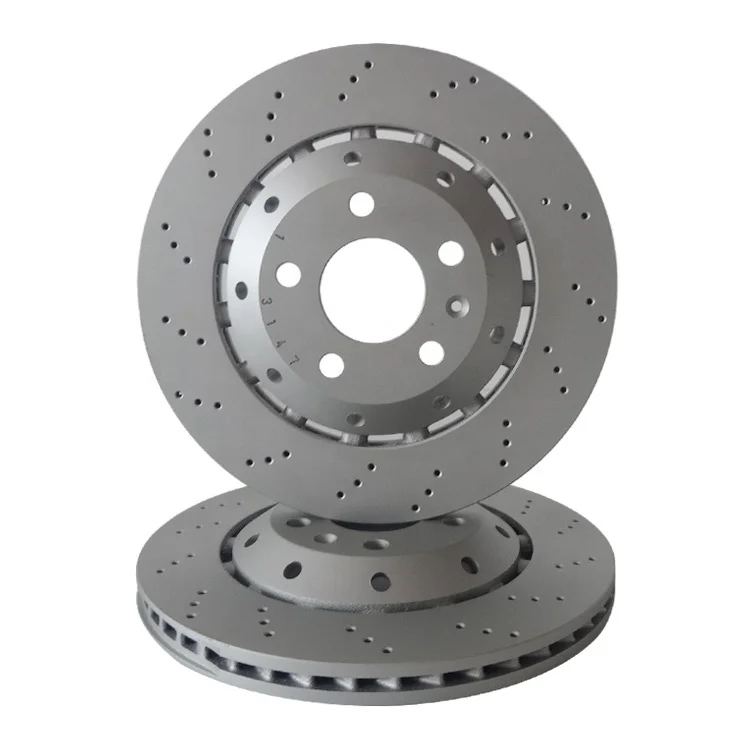 Rising star FOR AUDI RS4 B7 REAR LEFT RIGHT DRILLED BRAKE DISCS PAIR 8E0615601AB 8E0615602D