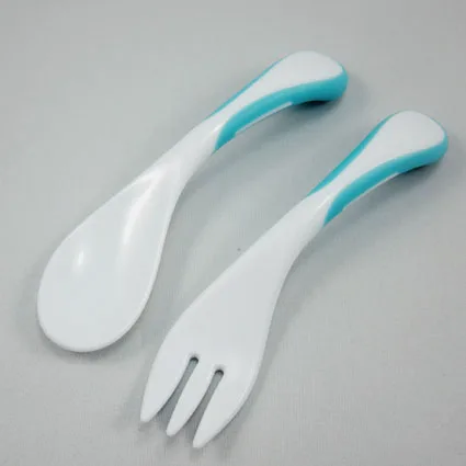 2023 New Bendable Reusable PP Plastic Children Tableware Toddler Kids Baby Products Training Spoon Fork Set