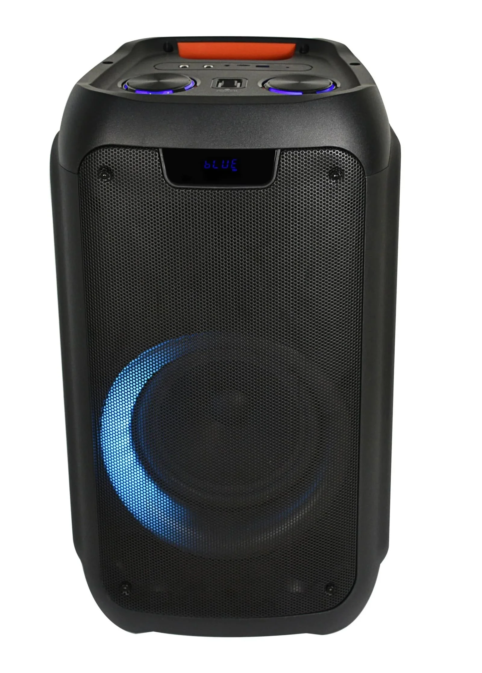 Double 8 Inch Speaker Trolley Portable Speaker Outdoor Portable Bt Speaker With Led Display and colorful led flashing light