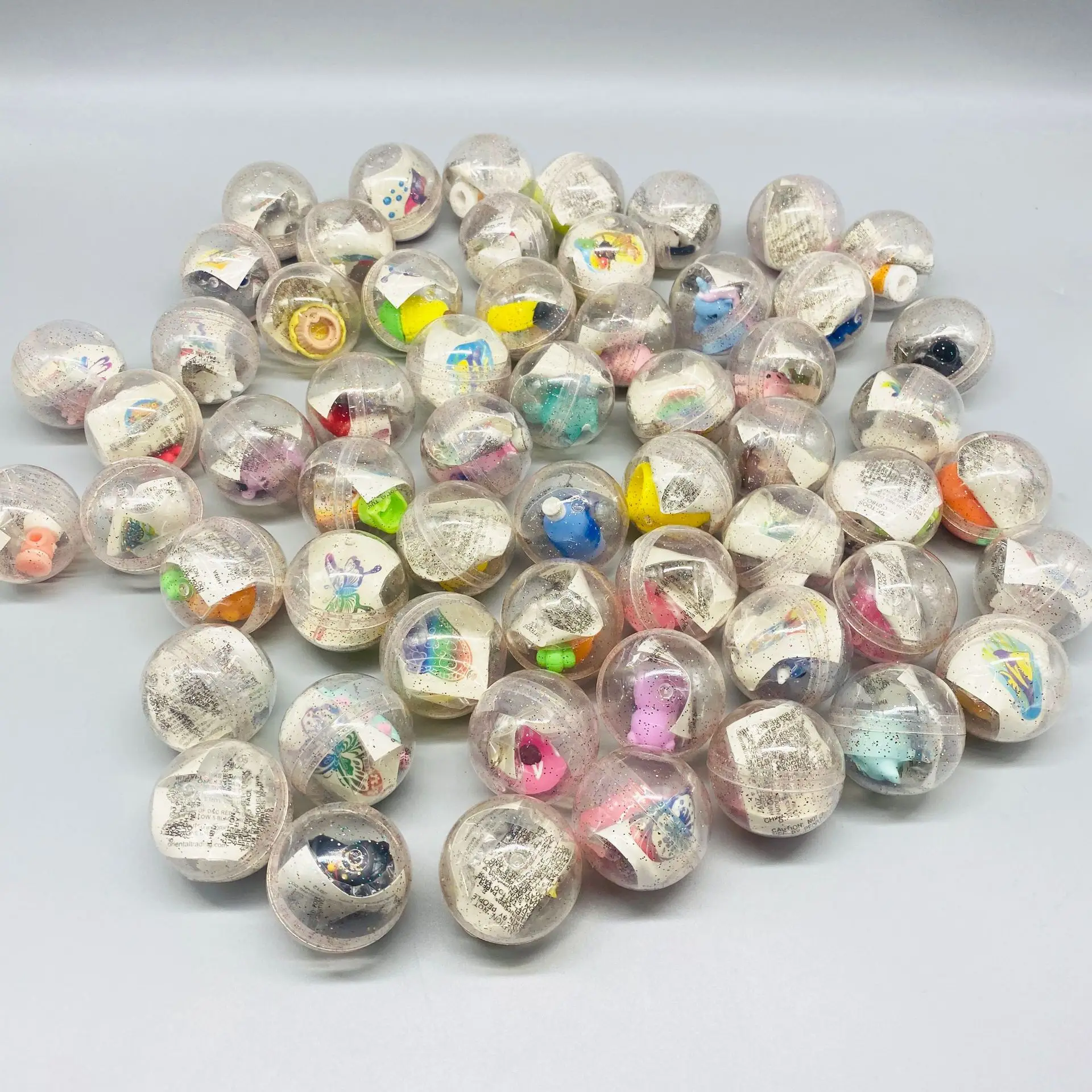 45mm Vending Machine Plastic Gashapon Capsule Toys Transparent Twisted Egg Ball Toys