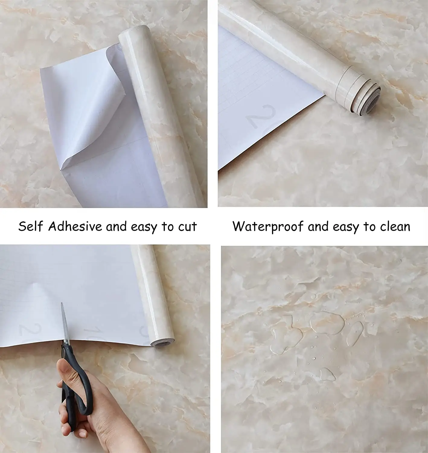 2024 Household Accessories Modern Style Multi-design and Multi-size PVC Marble Texture Wall Paper