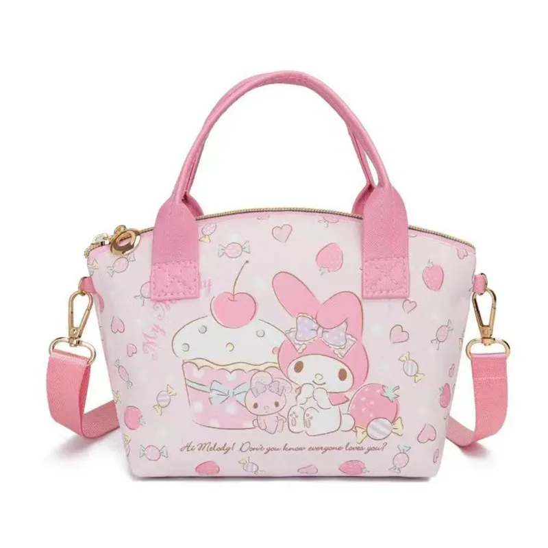 Sanrio Сумка-тоут на одно плечо Kuromi My Melody школьная сумка Cinnamoroll через Pochacco бумажник из искусственной кожи молнии для девочек