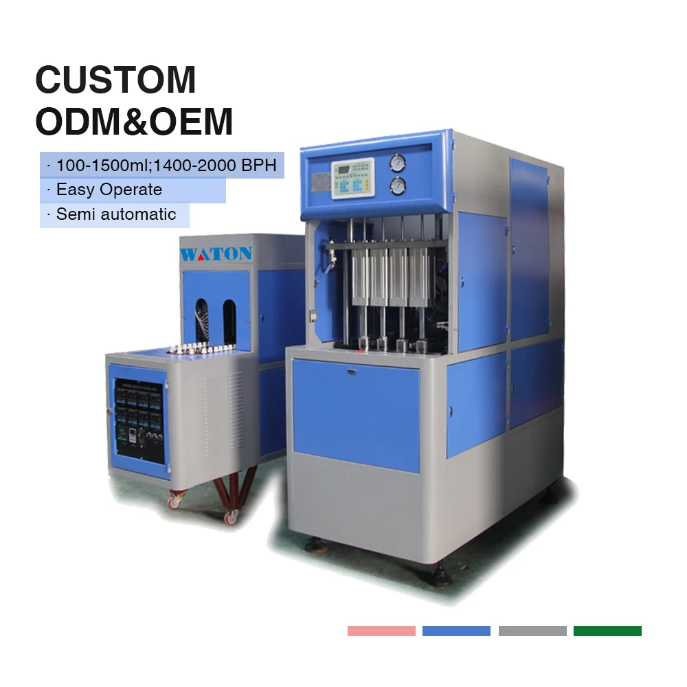 1400-2000BPH 4 cavity semi automatic pet bottle blowing machine