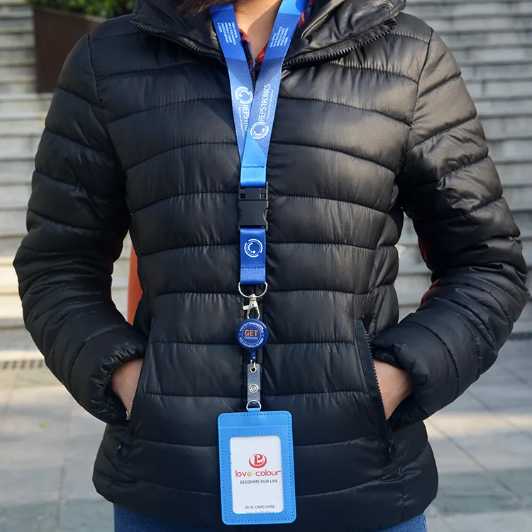 Cheap Retractable Badge Teacher Card Holder Breakaway Sublimation Keychain VIP Lanyards With Logo Custom Polyester RPET Lanyard