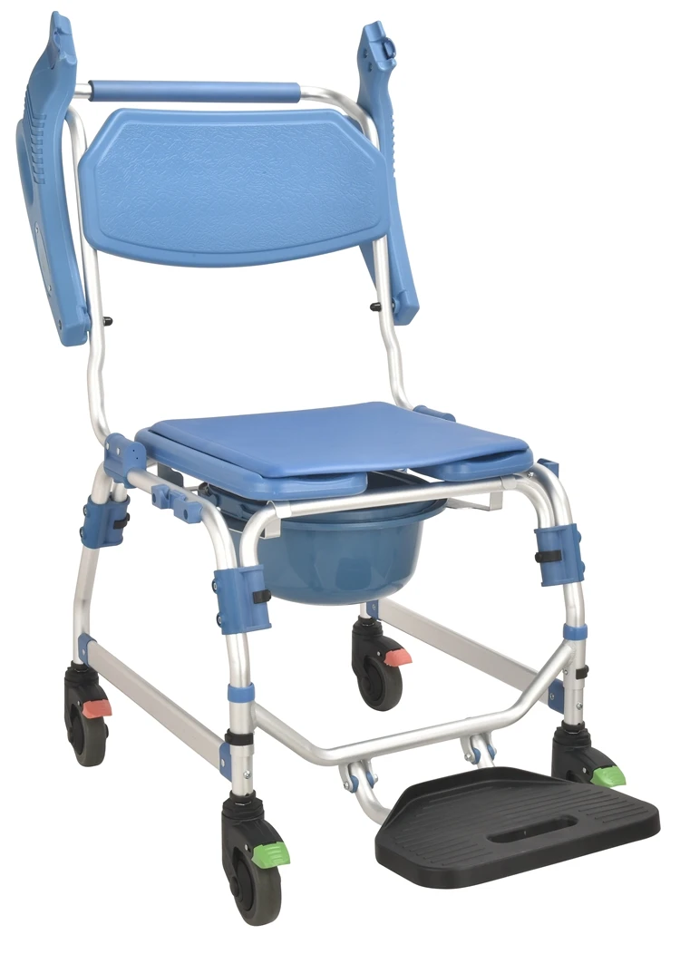 High-quality stainless steel for hospital patients and elderly with backrest portable commode chair