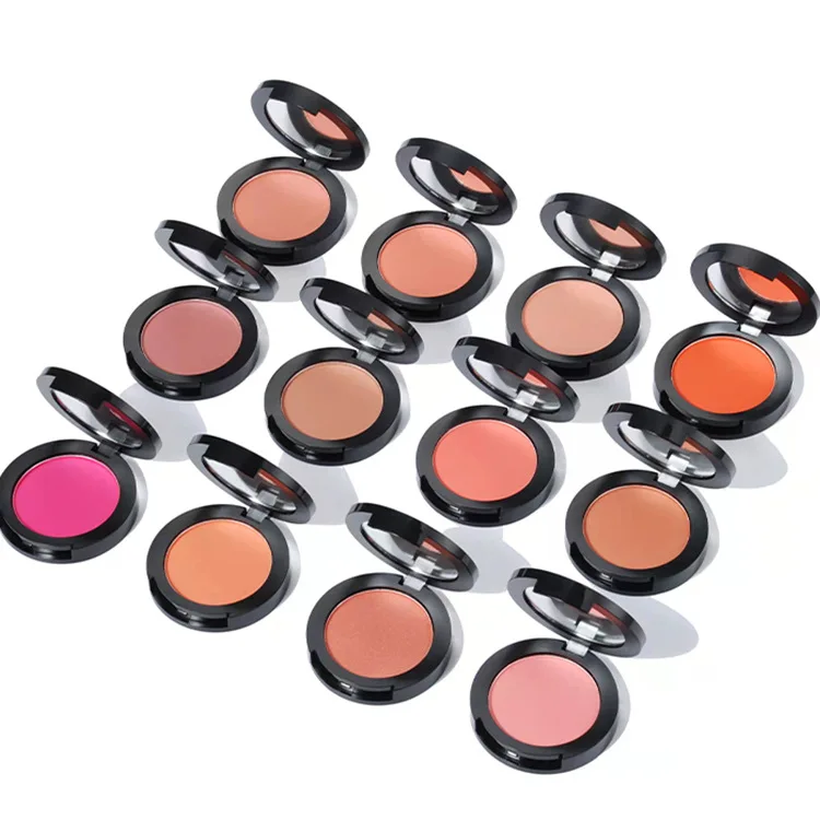 12 Color Rouge Monochrome Highlight Blush Face Brightening Powder Custom Creamy Rose Blush