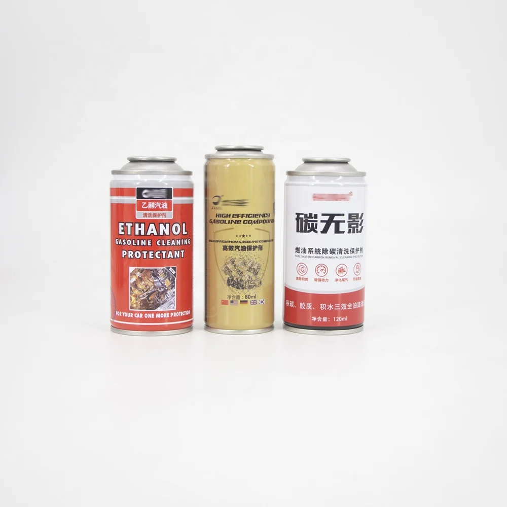 Metal tin can empty tinplate aerosol cans lubricant packaging fuel additive container