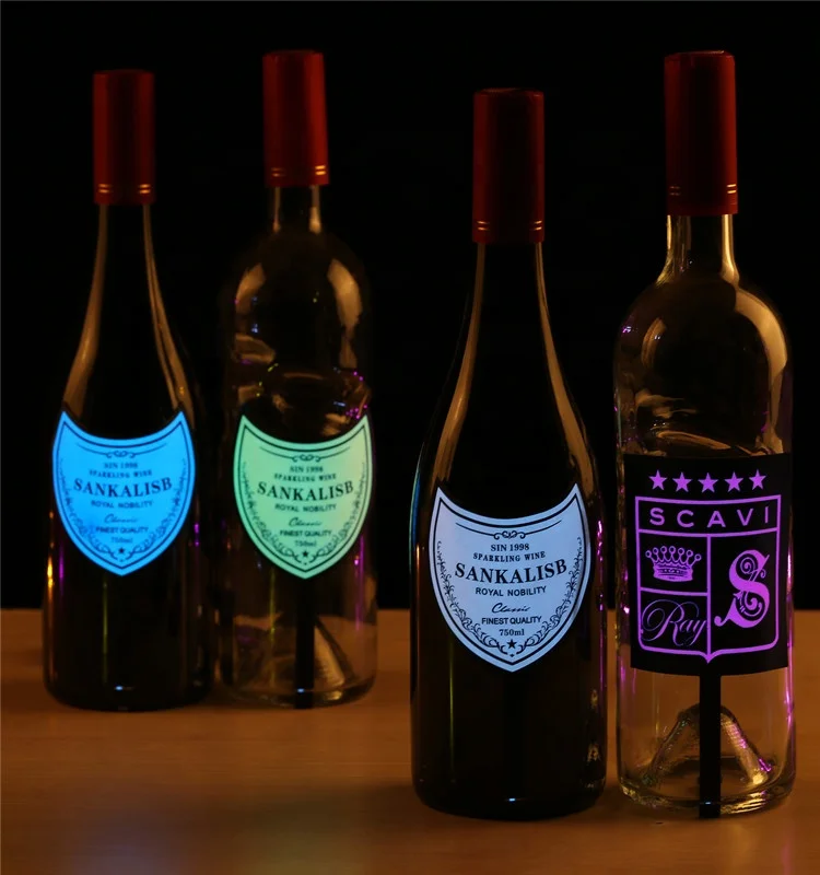 High Quality Led Wine Bottle Sticker Luminous Cup Paster