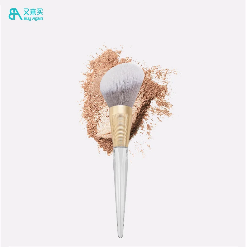 Buy Again OEM ODM Custom crystal handle transparent glass clear plastic acrylic makeup brush