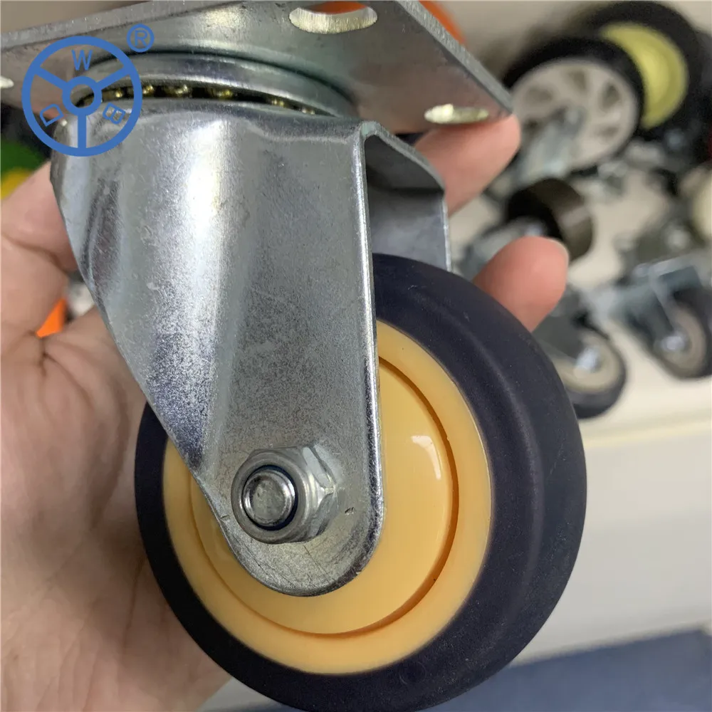 3 inch double ballrace swivel head caster with brake trolly wheel medium duty castor with frames 80-110kg