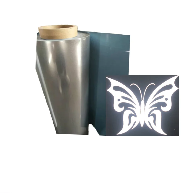 China free sample red iron on high light heat transfer retro-reflective vinyl film sheet paper roll for bags reflection logo