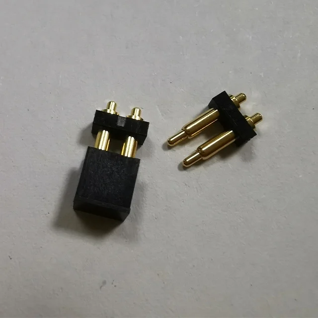 
2 Pin Spring Loaded Pogo Pins with hat Socket Loaded 2 Pin Pogo Connector 