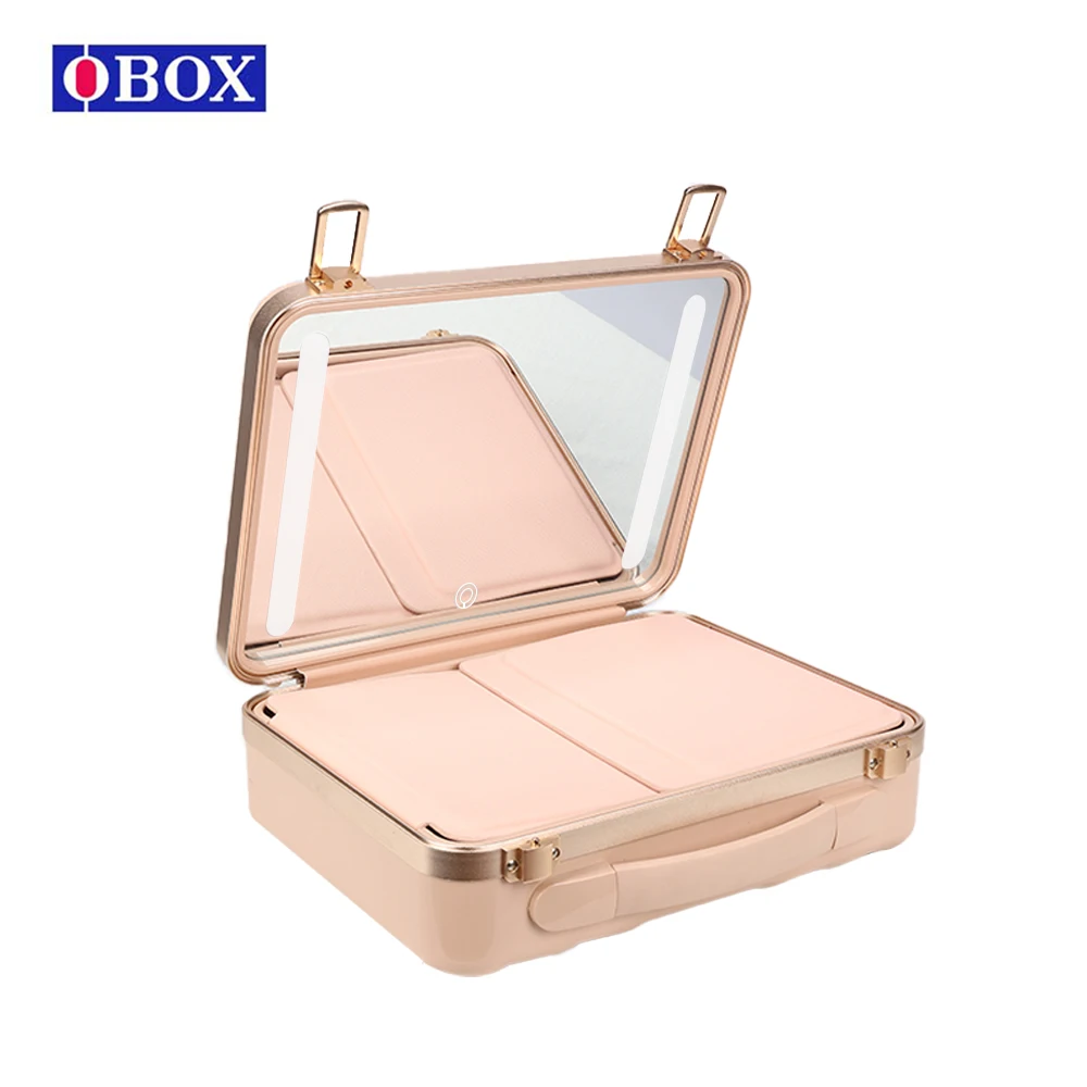 Hot Sale Luxury Customize Vanity Cosmetics Case Travel Organizer Make With LED Mirror Makeup  Beauty  Case