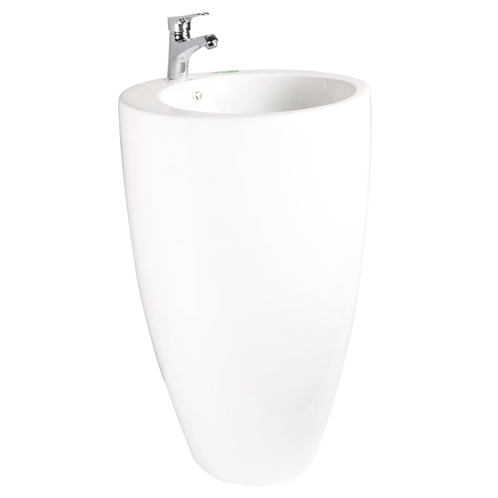 Mid-east Bathroom Marble Solid Surface Ceramic Pedestal Wash Basin