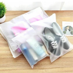 CPE Frosted Clear Plastic Clothing Bags Custom Logo Printing Zip Lock Package Swimwear Zipper Packaging Bags