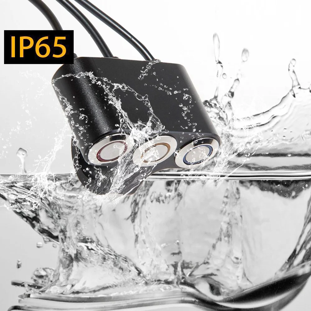 High Quality IP65 Waterproof CNC Precisely Machined ATV RV Car Motorcycle Handlebar Auxiliary Light Triple Switches