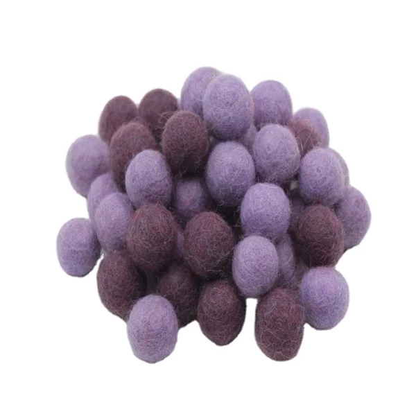 Colorful Handmade 100% New Zealand Wool Felt Round Pompom Balls For Ornamented Garlands