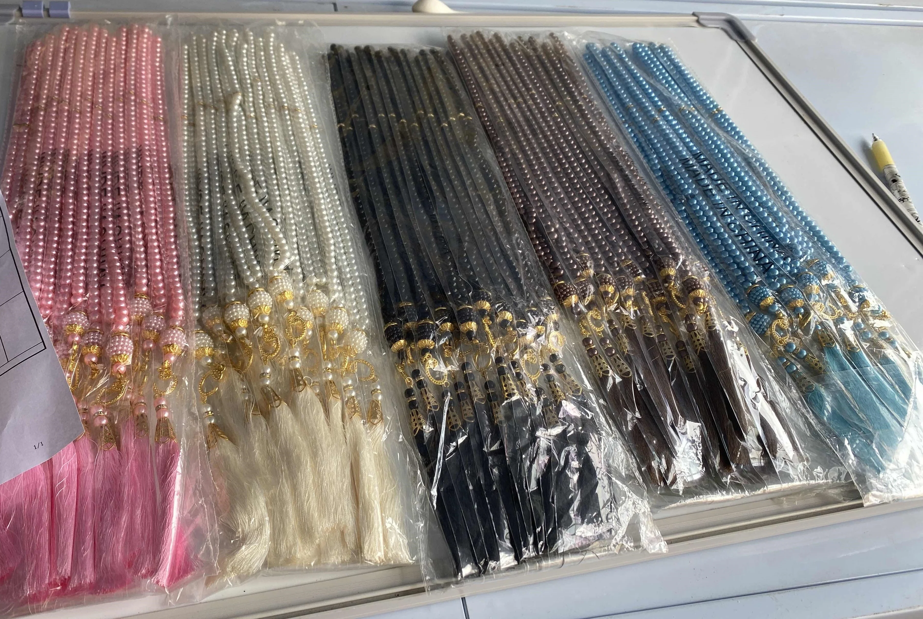 Wholesale Eid Mubarek Gift Tasbeeh 99pcs 6mm Imitation Glass Pearl Beads Islamic Tassel Pendant Muslim Prayer Tasbih For Prayer