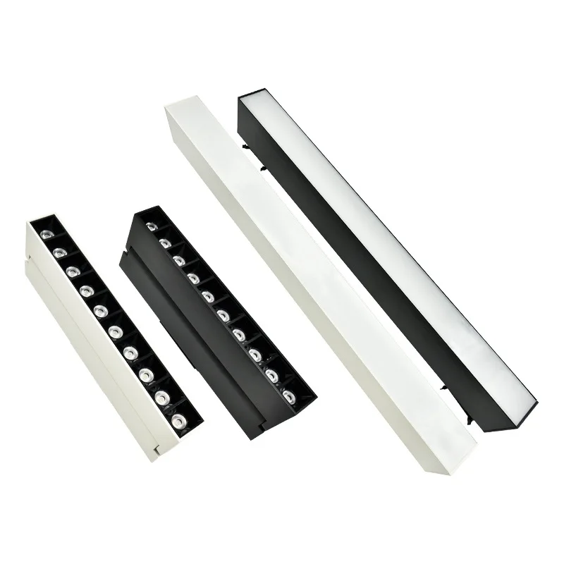 Modern Adjustable Spot Rail Lighting 6w 12w Square 2 Wire Spotlight Tracklights Slim Adapter LED Linear Track Grille light