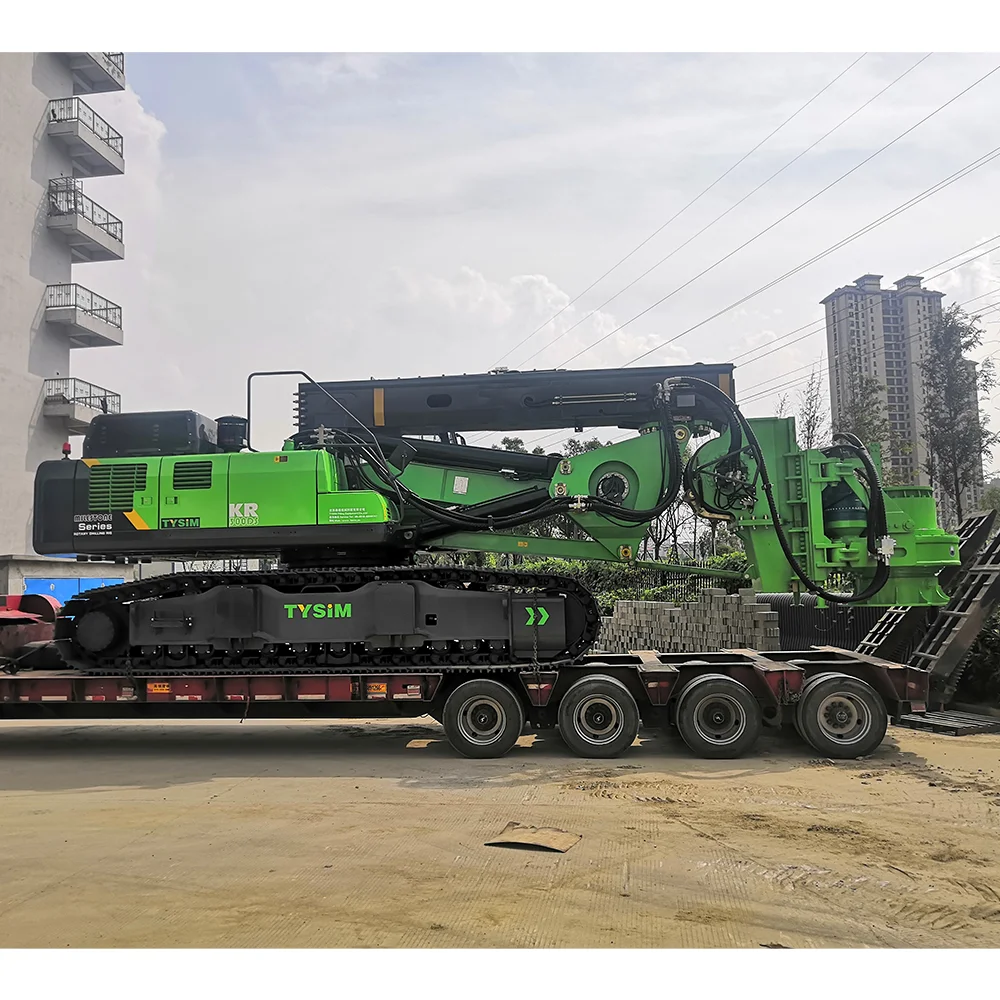 Construction Works Main Winch Speed 66 m/min Low Headroom Hydraulic Rotary Rock Drilling Rig Machine
