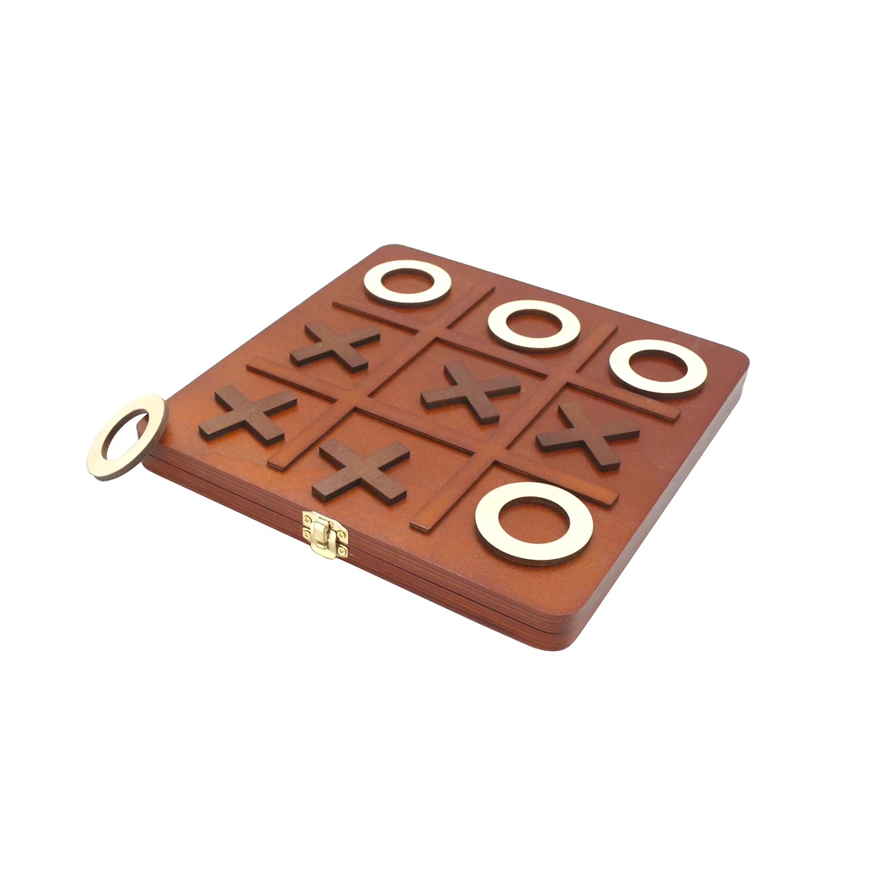 Foldable Educational Toys Travel Set Custom Wooden Board Games XO game Tic Tac Toe Game Set