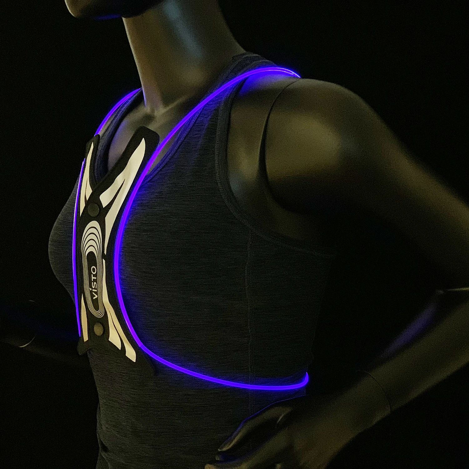 Super Bright 360 USB Rechargeable Flashing LED Running Vest for Road Safety