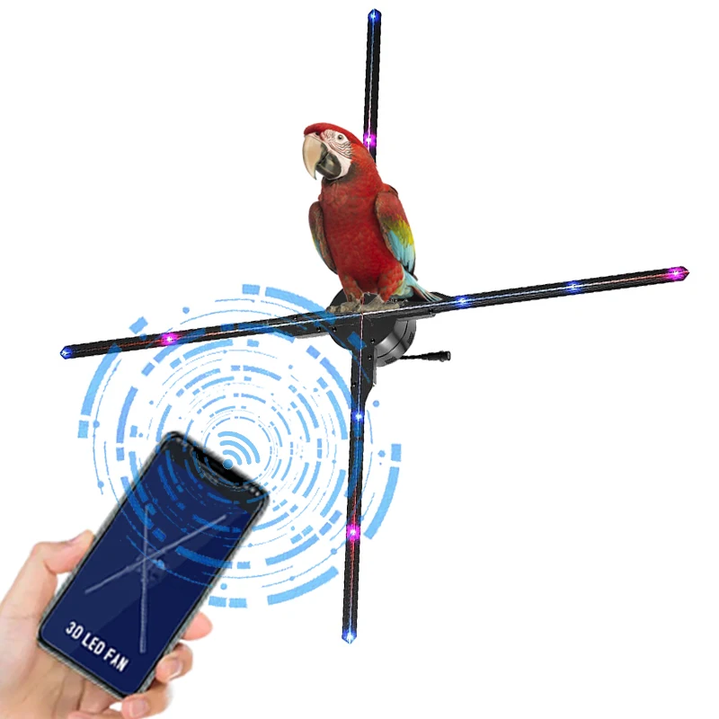 High resolution 52cm 65cm Cloud Control Splicing Wifi Holographic display Led Holograma 3D Hologram Fan