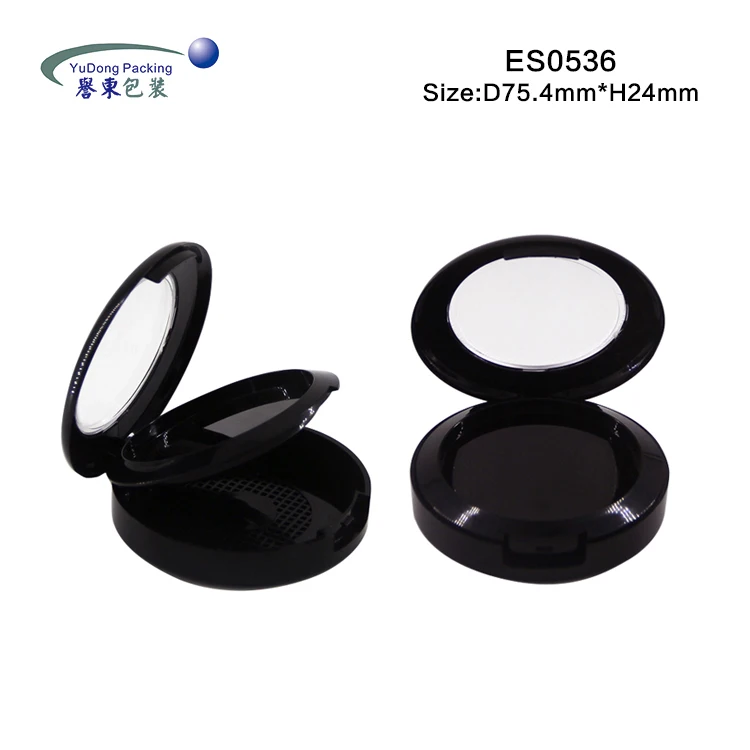 User friendly round double layer festival Wet & Dry Pressed Powder Compact Packaging Case with window