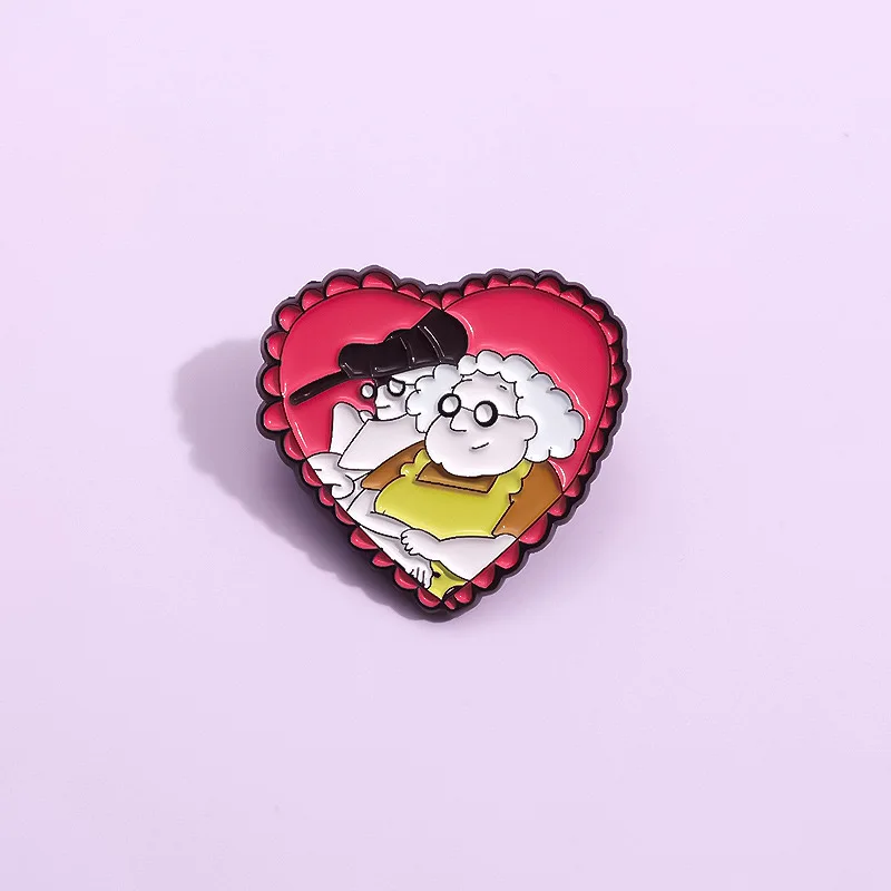good stock wholesale New Creative Cartoon TV Series Couple Red Love Alloy Oil Drop Metal Brooch pin Fun Fashion Logo Pin