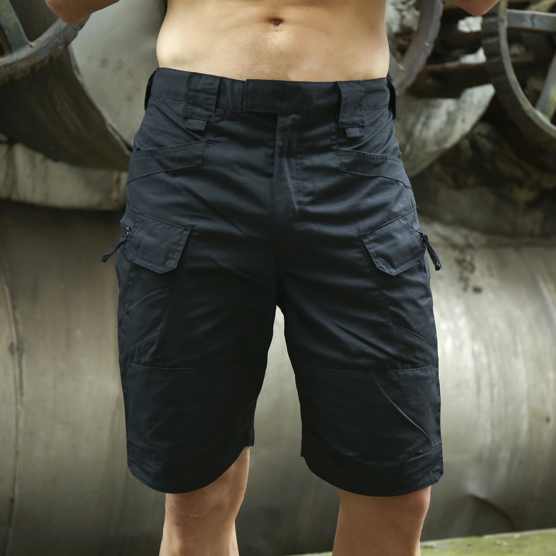 OBSHORSE Moisture Wicking Nylon  Pants Tactical Stretch Gym Shorts For Men Outdoor Cargo With Pockets Waterproof Tactical Shorts