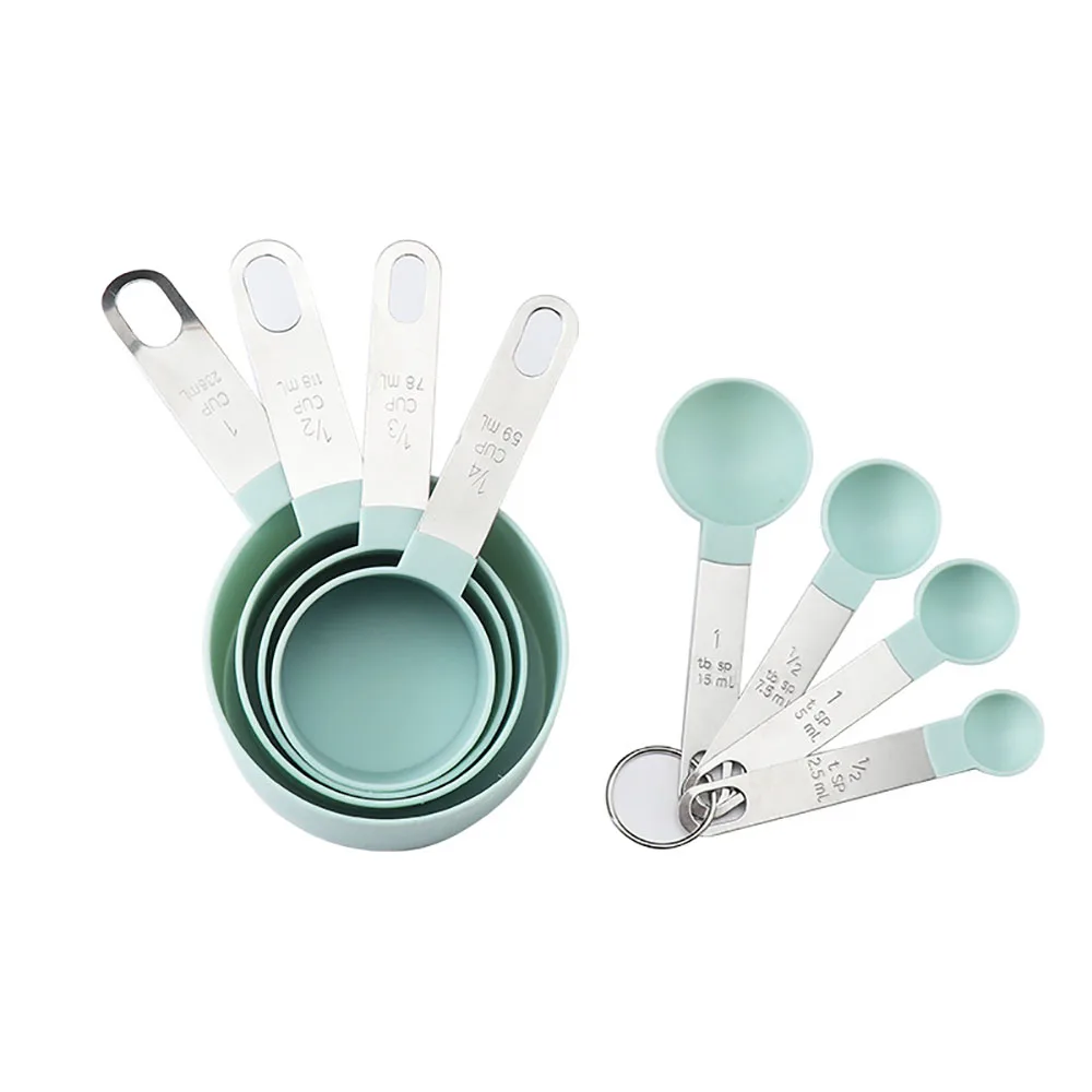 
Wholesale kitchen tool plastic cup and spoonc coffee measuring spoon bakes stainless steel 8pcs measuring cups and spoons 
