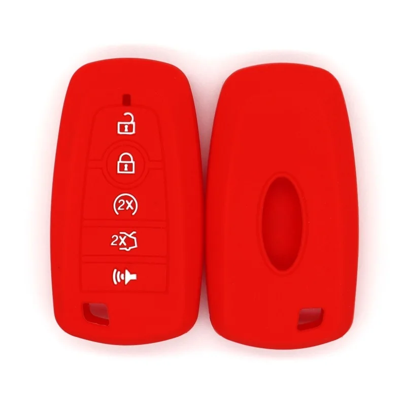 Silicone Car Key Cover with 5 Buttons Protective Shell Case for Ford Accessory keys Protector