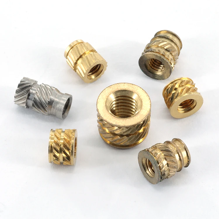 M1.4 M2 M2.5 M3 M4 M5 M6  Brass Insert Nut Knurled Copper Round Head Heat Staking Nut For Plastic Brass Knurled Nut Insert