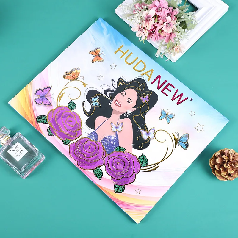 The hudanew 108 color eyeshadow tray with natural color display and pearl light is universal everyday eyeshadow tray