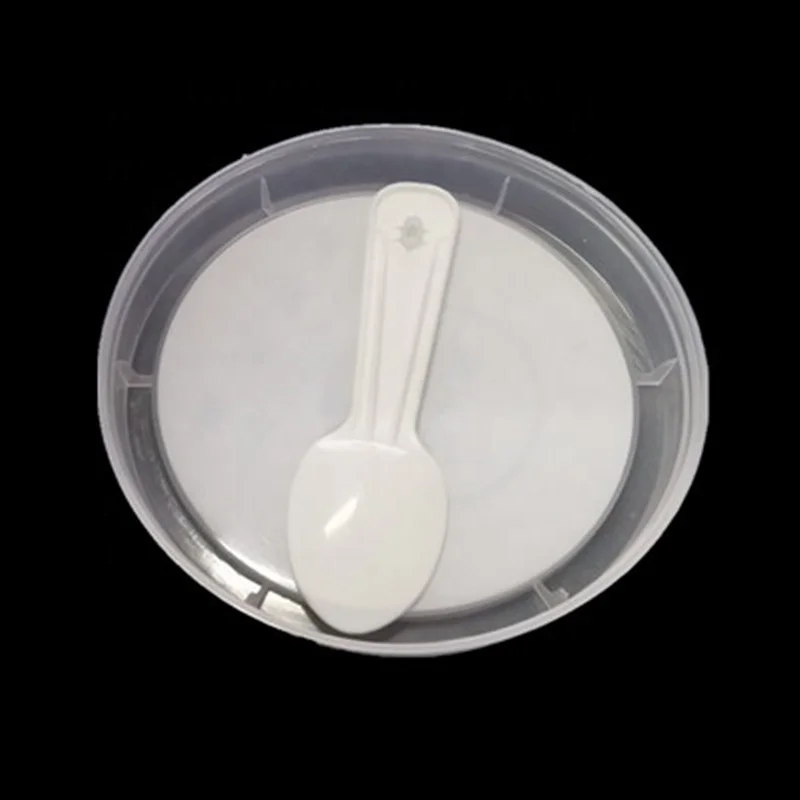 
7oz 200ml custom disposable IML PP plastic cup with lid and spoon for ice cream yogurt pudding 