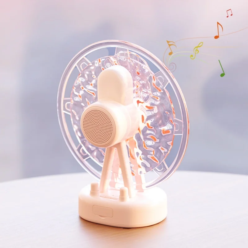 Romantic Ferris Wheel Sleep Aid Music Speaker Lamp 2000mAh Rechargeable Water Ripple Projector Night Light Mini Speaker Lamp