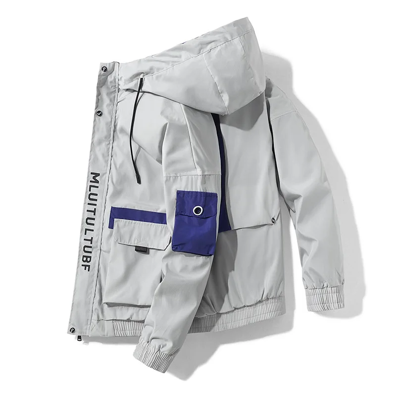  Sidiou Group Wholesale New Men Fashion Casual Coat Windproof Warm Zipper Windbreaker Jacket Hooded Sport