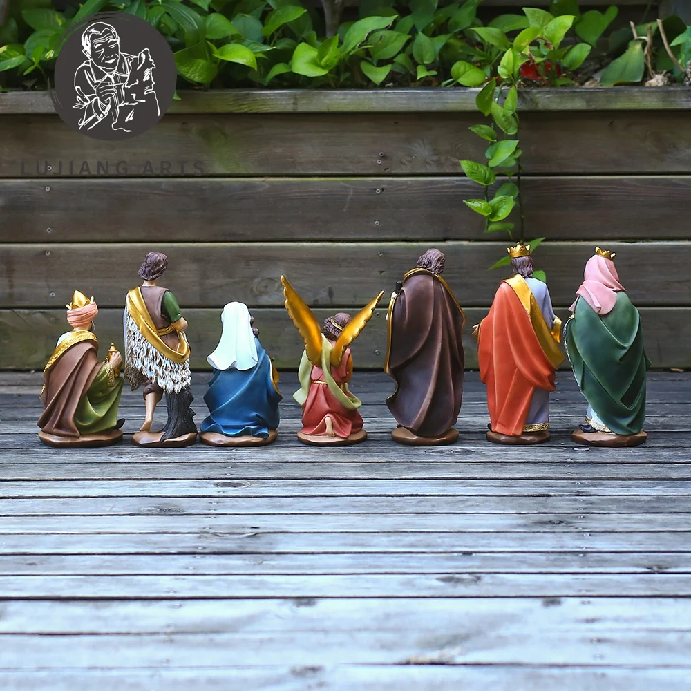 Christmas Set Gifts Bethlehem Nights Christmas Nativity Scene Classic Figurines Religious Indoor Decoration Resin Ornament