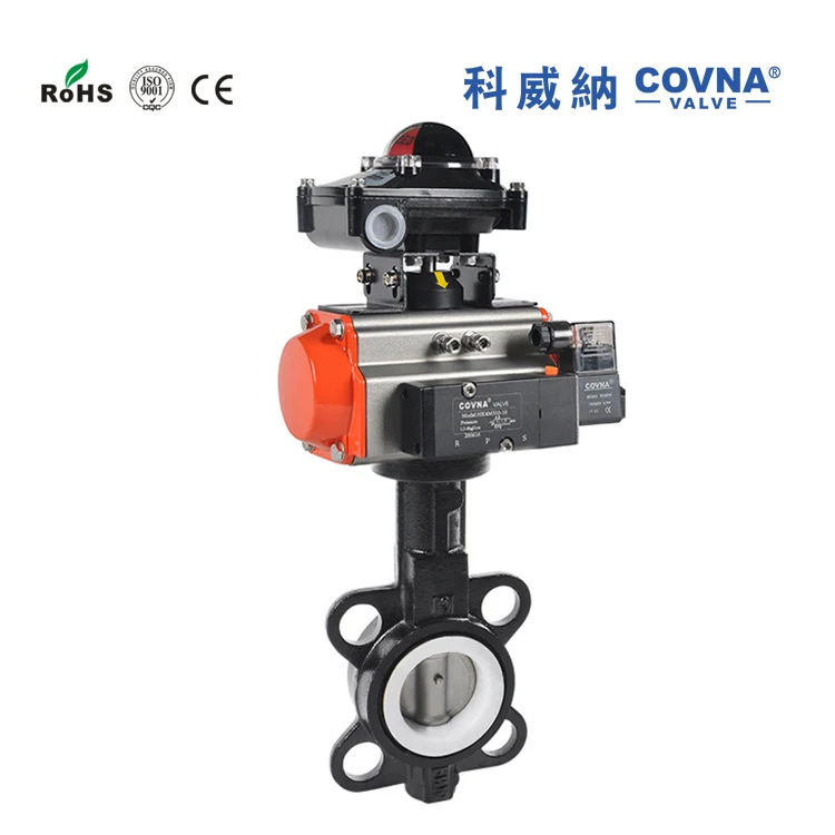 Pneumatic Flow Control 220V AC Explosion Proof Cast Iron Butterfly Valve