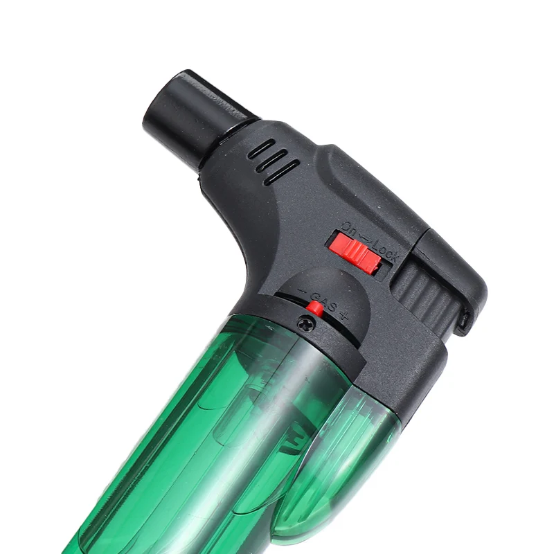 VIN0113 Popular Custom Logos Gas Windproof Lighter 118mm Plastic Refillable Spray Gun Gas Lighter