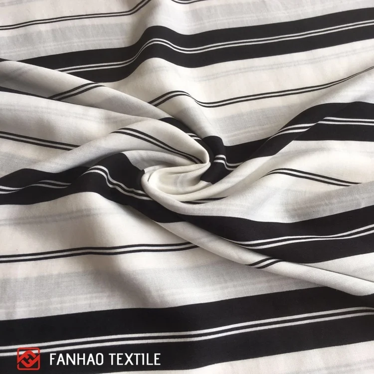 Модная стильная мягкая дышащая полосатая ткань из 100% вискозы для женской одежды