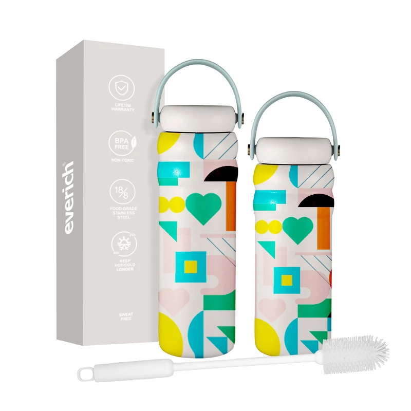 Custom Logo 18 24 oz Gifts Vacuum Flask  Insulated Stainless Steel Cloud Water Bottle with Silicone Sealing Ring