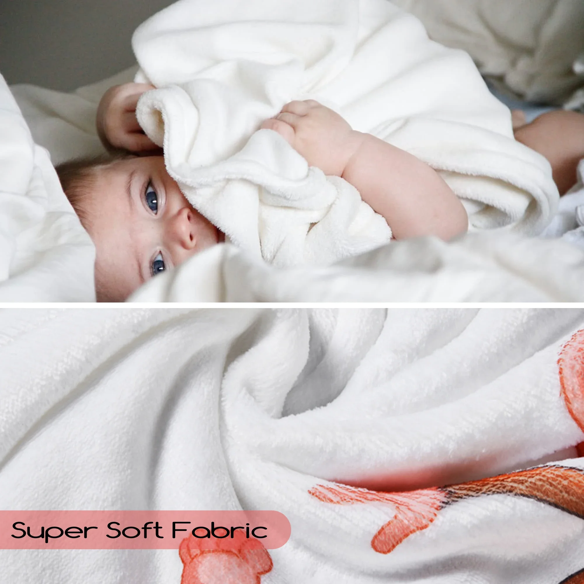 Personalized Bliss Customized Fabric Monthly Milestone Blanket for Baby