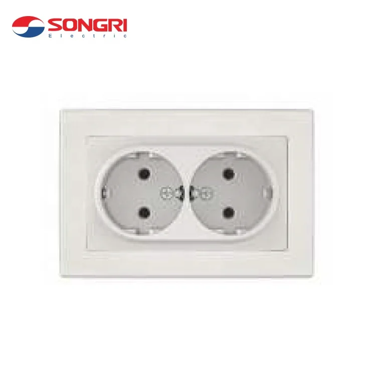 Songri White 16A 250V Double Germany Socket