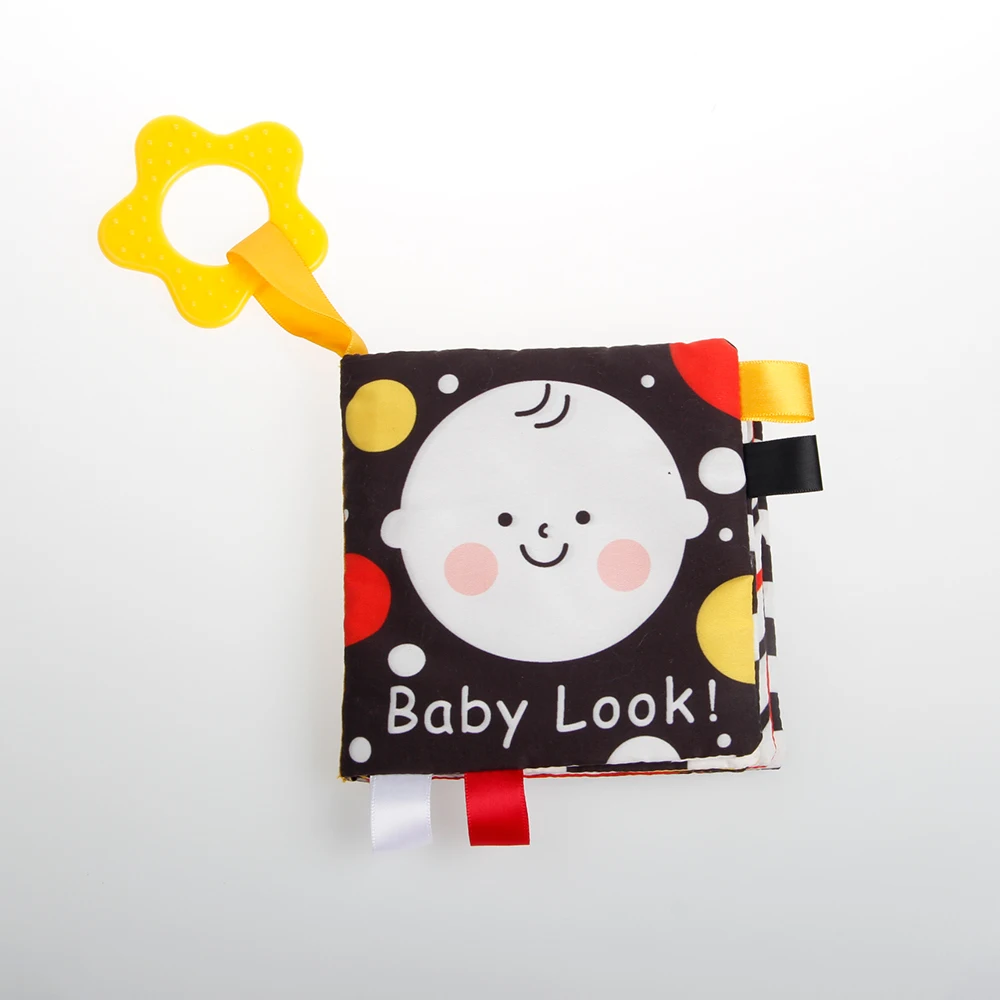 Tiktok Hot Customized Cute Educational Learning Toys Black&White Penguins And Kids Soft Cloth Book