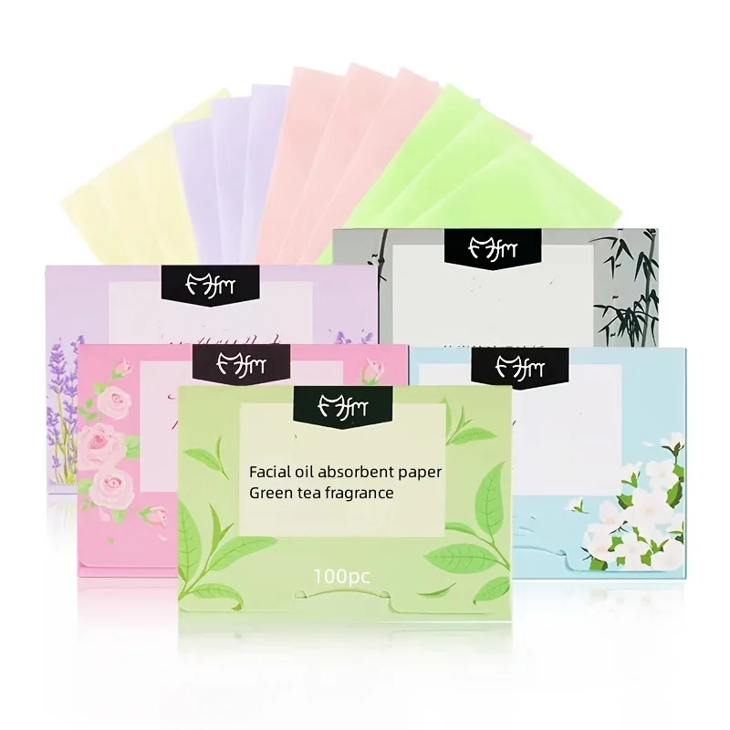 100pcs/pack Facial Oil Blotting Paper Facial Blotting Paper For Oil Absorbing For Oily Skin Care Oil Control Paper For Face Care