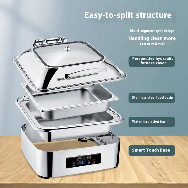 Нержавеющая сталь и стекло гидравлическая столовая для буфета электрическая нагревательная ресторанная печь завтрака гостиниц ресторанов