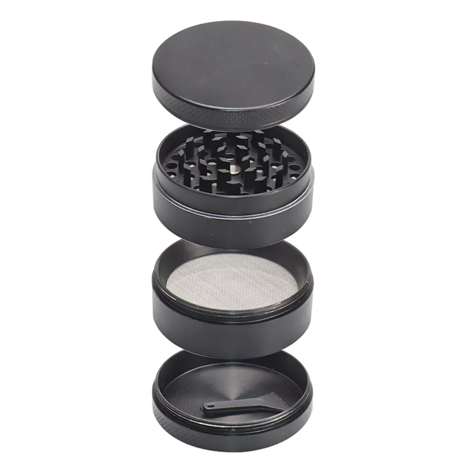 Wholesale Metal Zinc Alloy 40mm 50mm 55mm 63mm 4 Layers portable herb grinder custom color herbal grinder sample